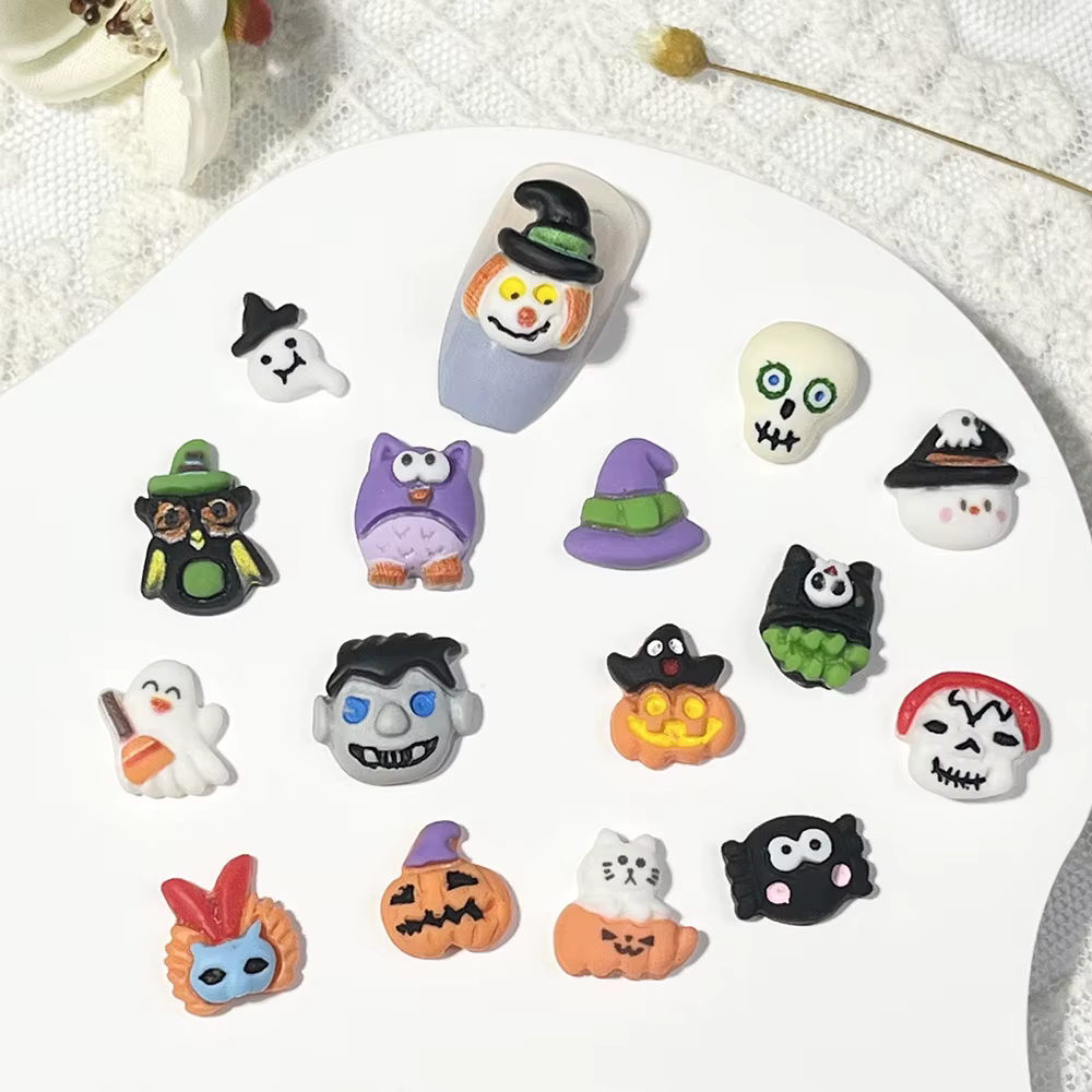 Mélange d'ornements d'ongles pour Halloween