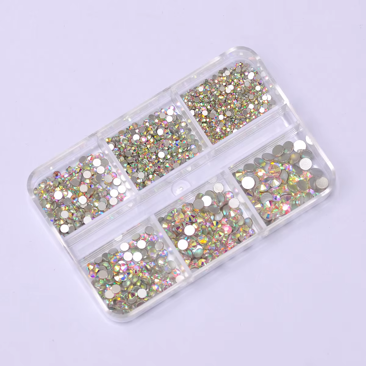 Breloques pour ongles en cristal coloré à dos plat
