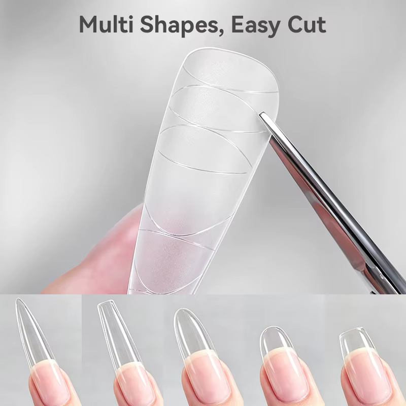 Longs faux ongles stiletto avec guides de longueur intégrés