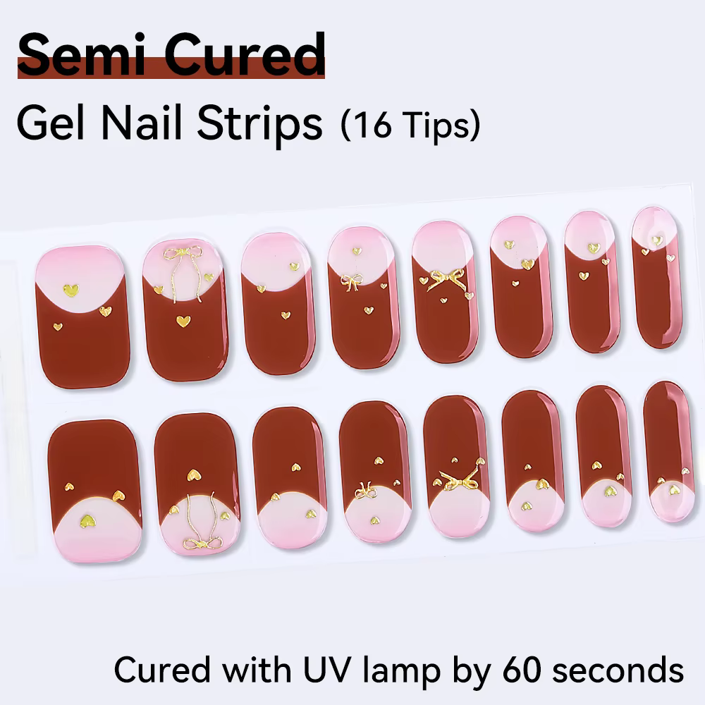 Autocollants pour ongles en Gel Semi-durci pour la saint-valentin
