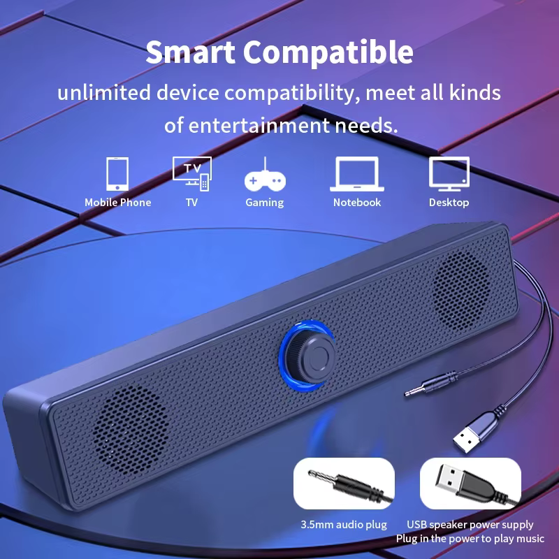Barre De son ordinateur PC TV ordinateur Portable bureau filaire sans fil Bluetooth haut-parleur boîte De son barre musique Portable Caixa De Som système Audio