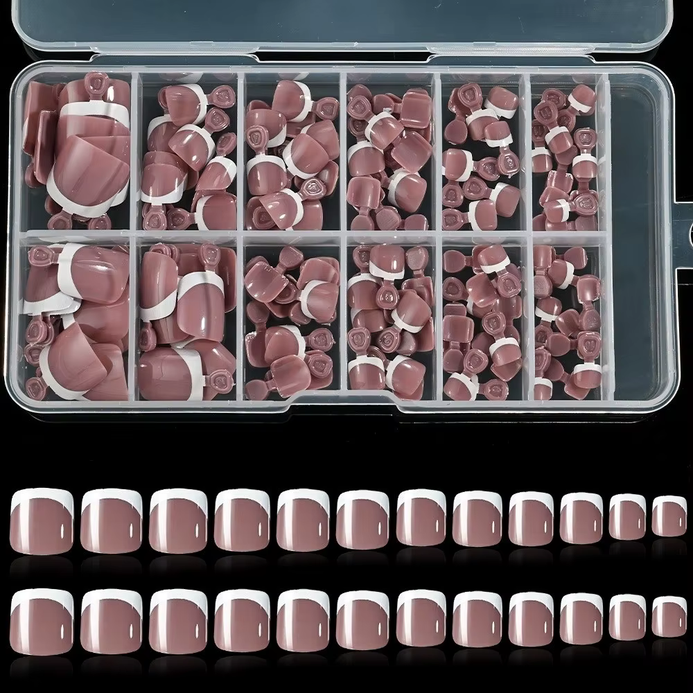 Lot de 120 faux ongles de luxe chic à bout français