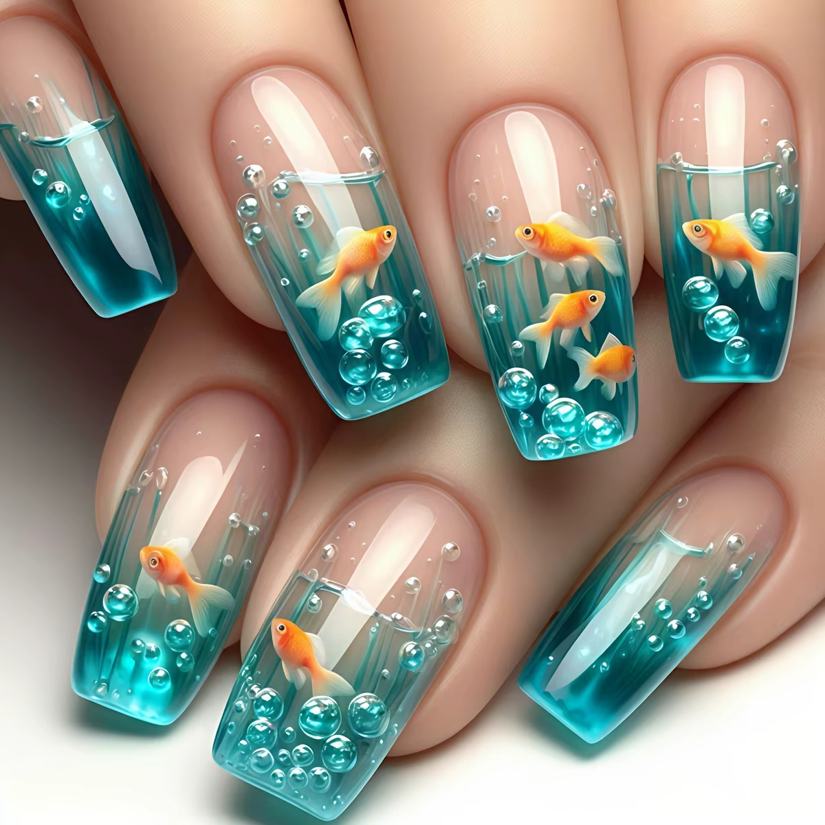 Faux ongles carrés mi-longs pour femmes