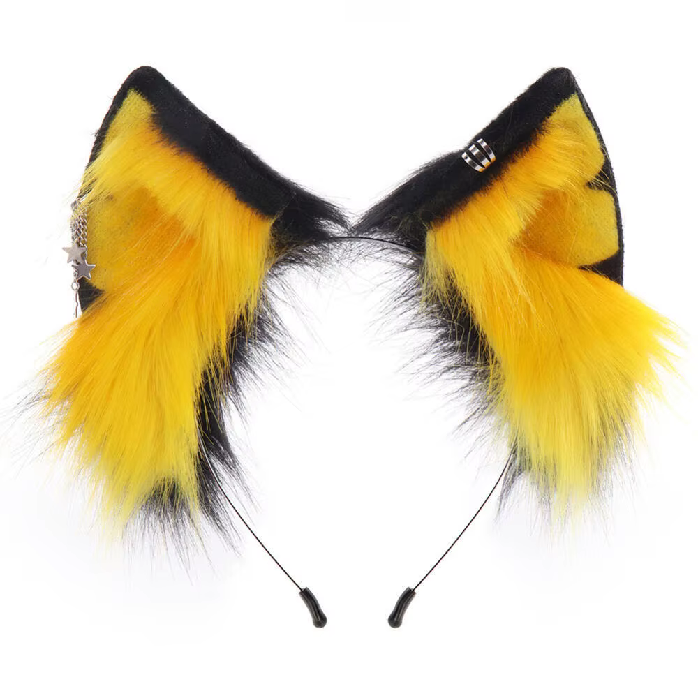 Accessoires de Cosplay d'halloween, oreilles de fourrure d'animaux, bandeau en peluche, oreilles de renard réalistes, Convention d'anime, casque de chat en direct