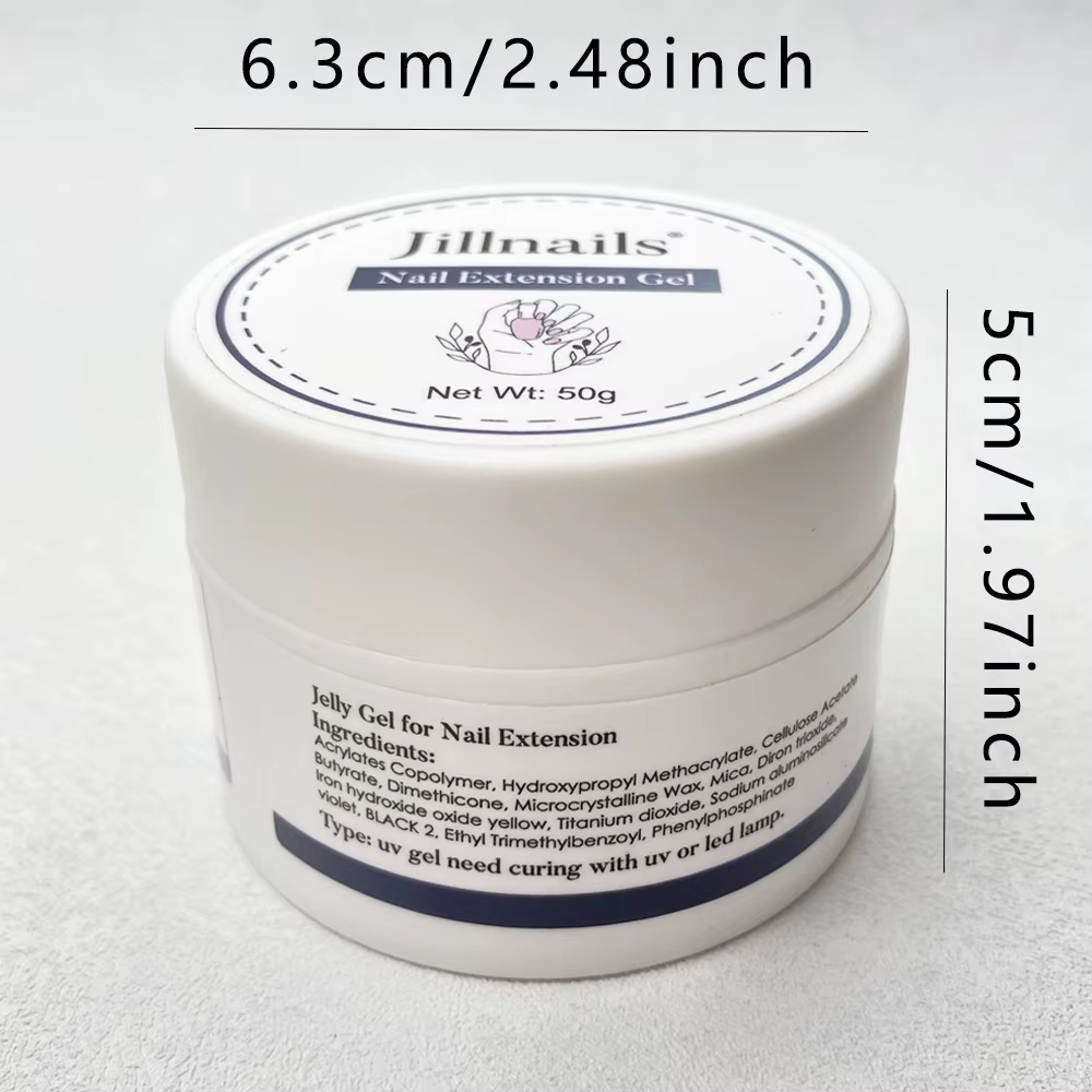 Jillnails Gel de gelée ongles constructeur Gel UV 50g pour Extension d'ongle crème dure douce UV Led 50ml