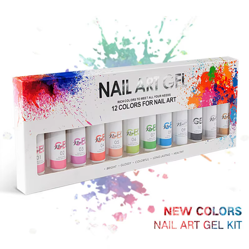 Kit de vernis à ongles gel semi-permanent 12 couleurs 8 ml