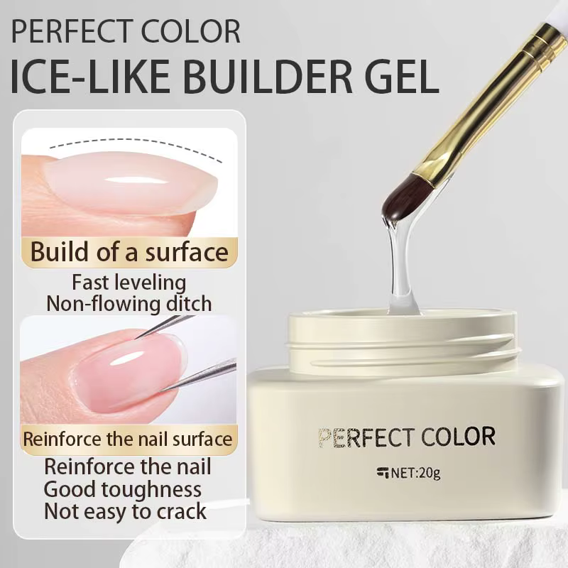 Gel Constructeur PERFECT COLOR pour Ongles 20g Transparent Gel Renforçateur Vernis