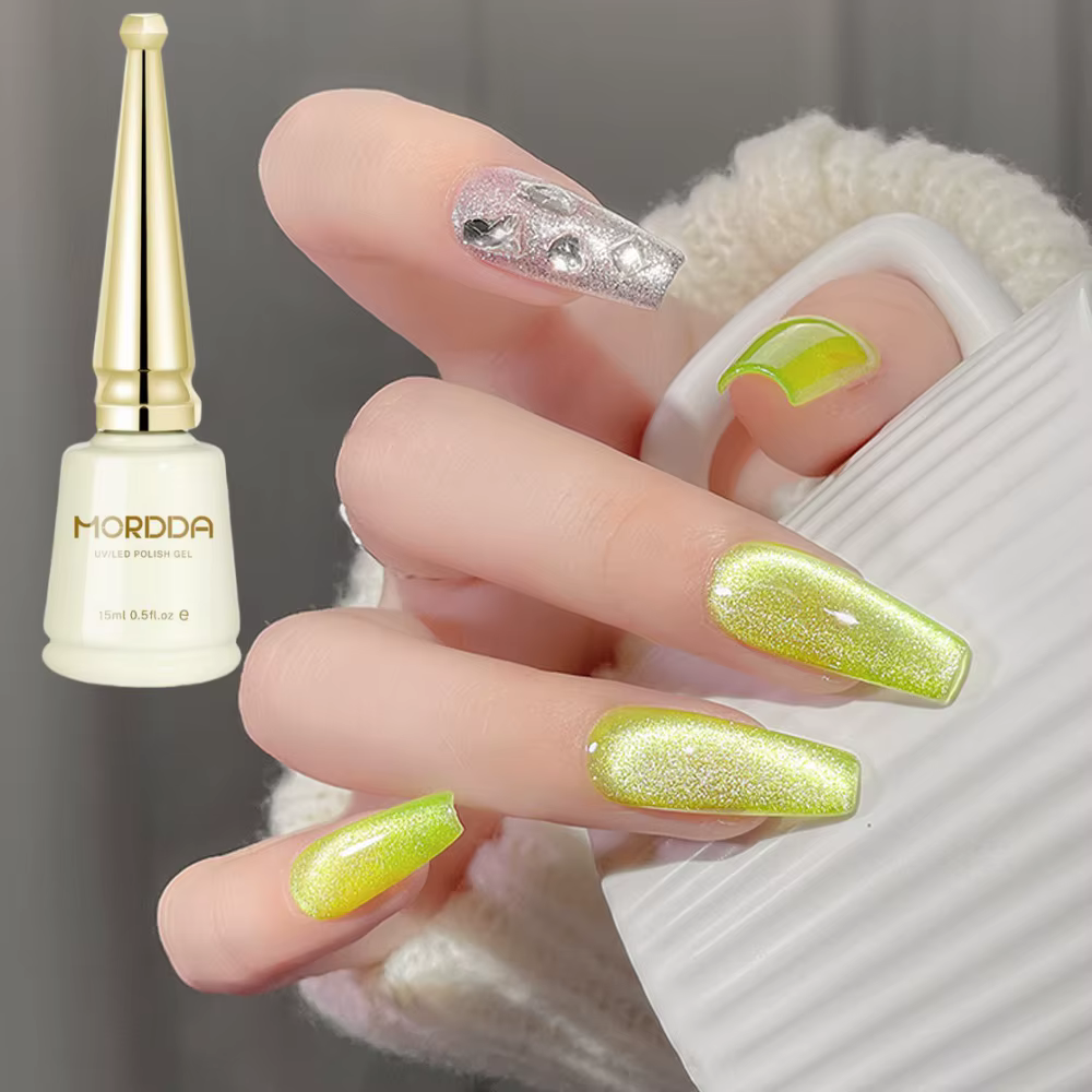 Vernis Gel Fluorescent yeux de chat 15ml cristaux de cristal Gel magnétique avec étincelles