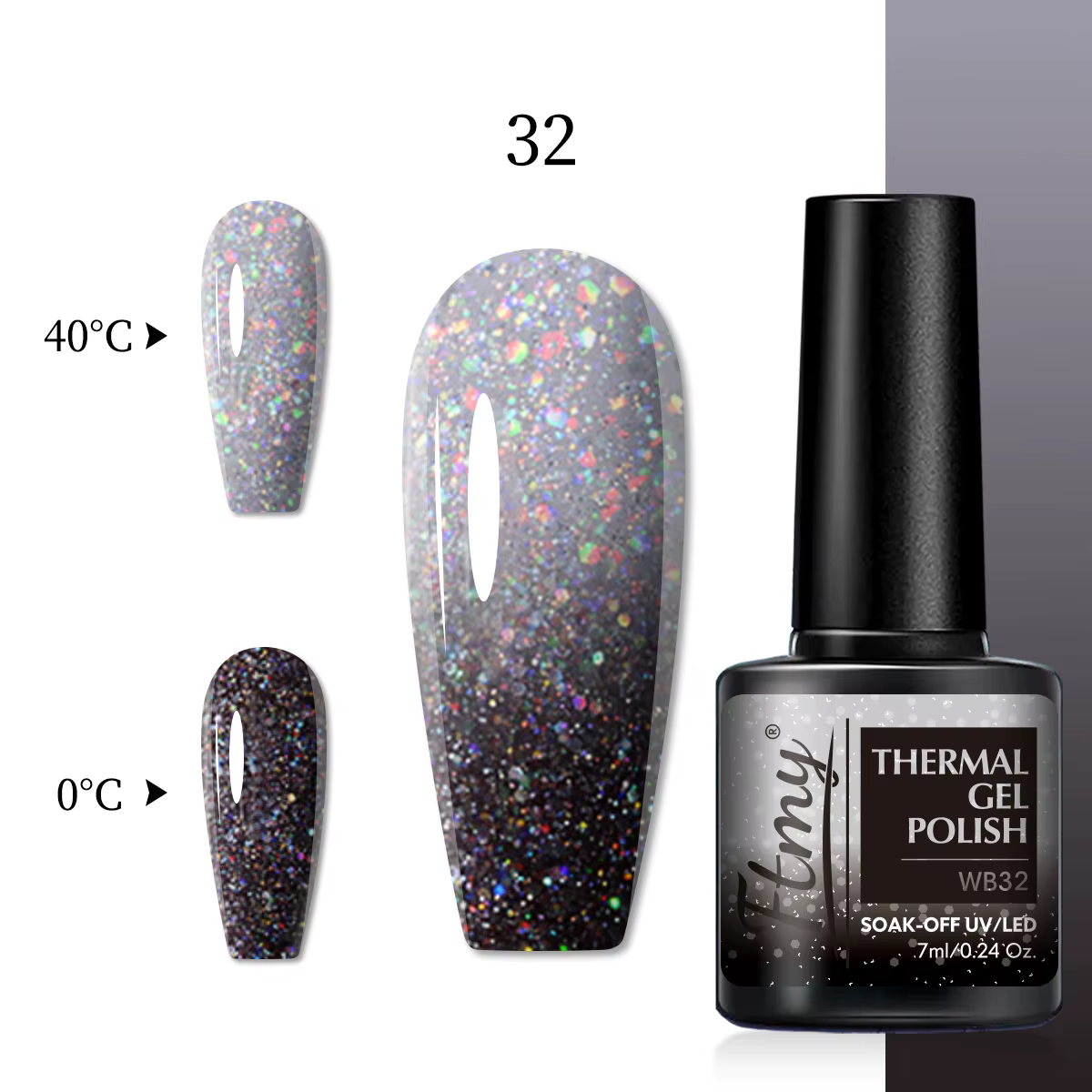 Vernis à ongles à paillettes sur le thème d'Halloween