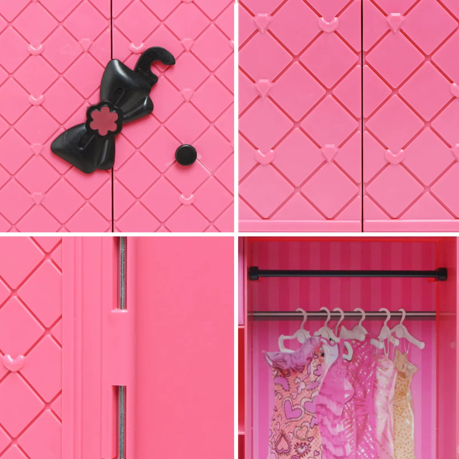 Meubles de maison de poupée, armoire à poupées, placard portable en plastique, peut ranger les vêtements et accessoires des poupées pour le jeu de maison de poupée