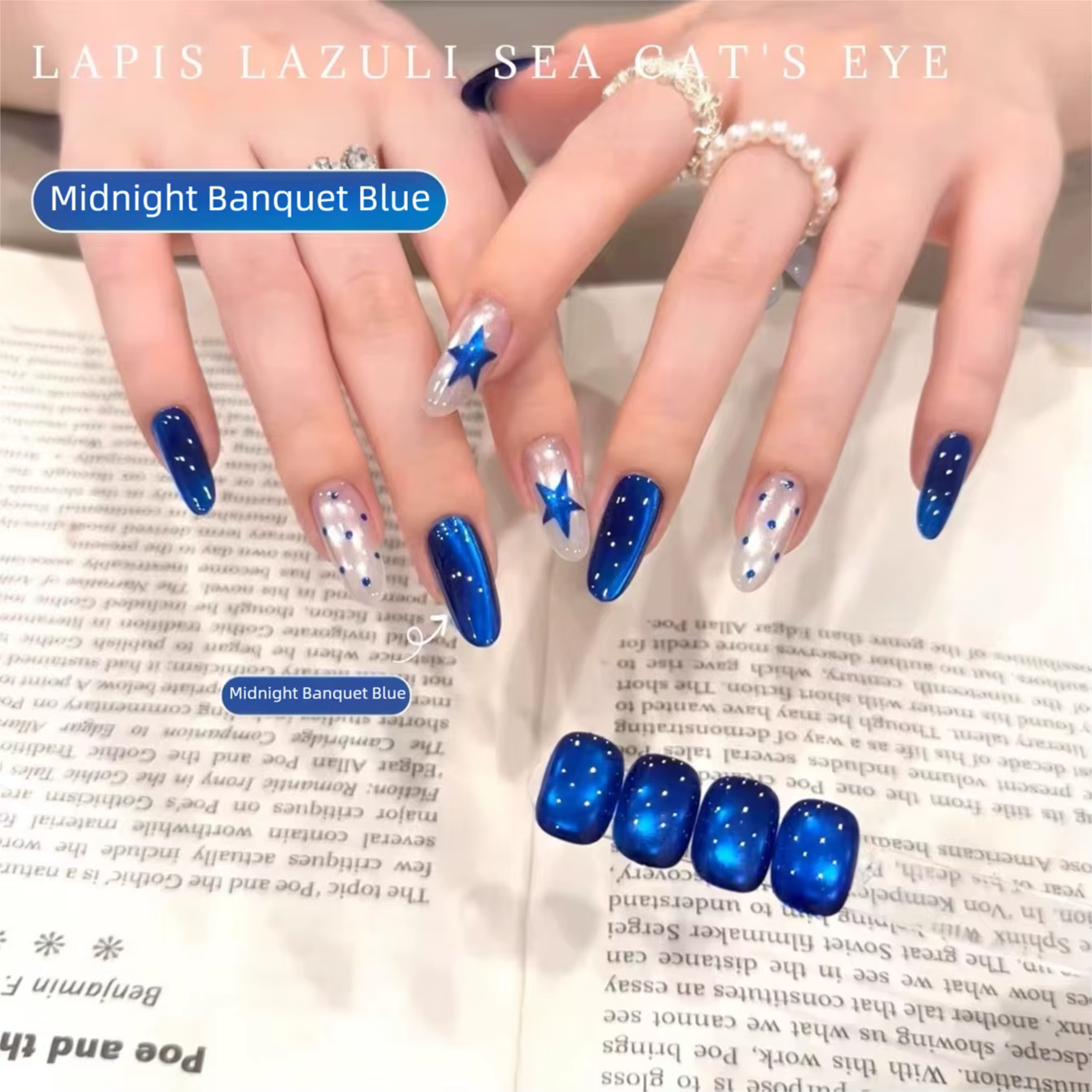 MN Midnight Banquet Gel Ongles Effet Œil de Chat Bleu