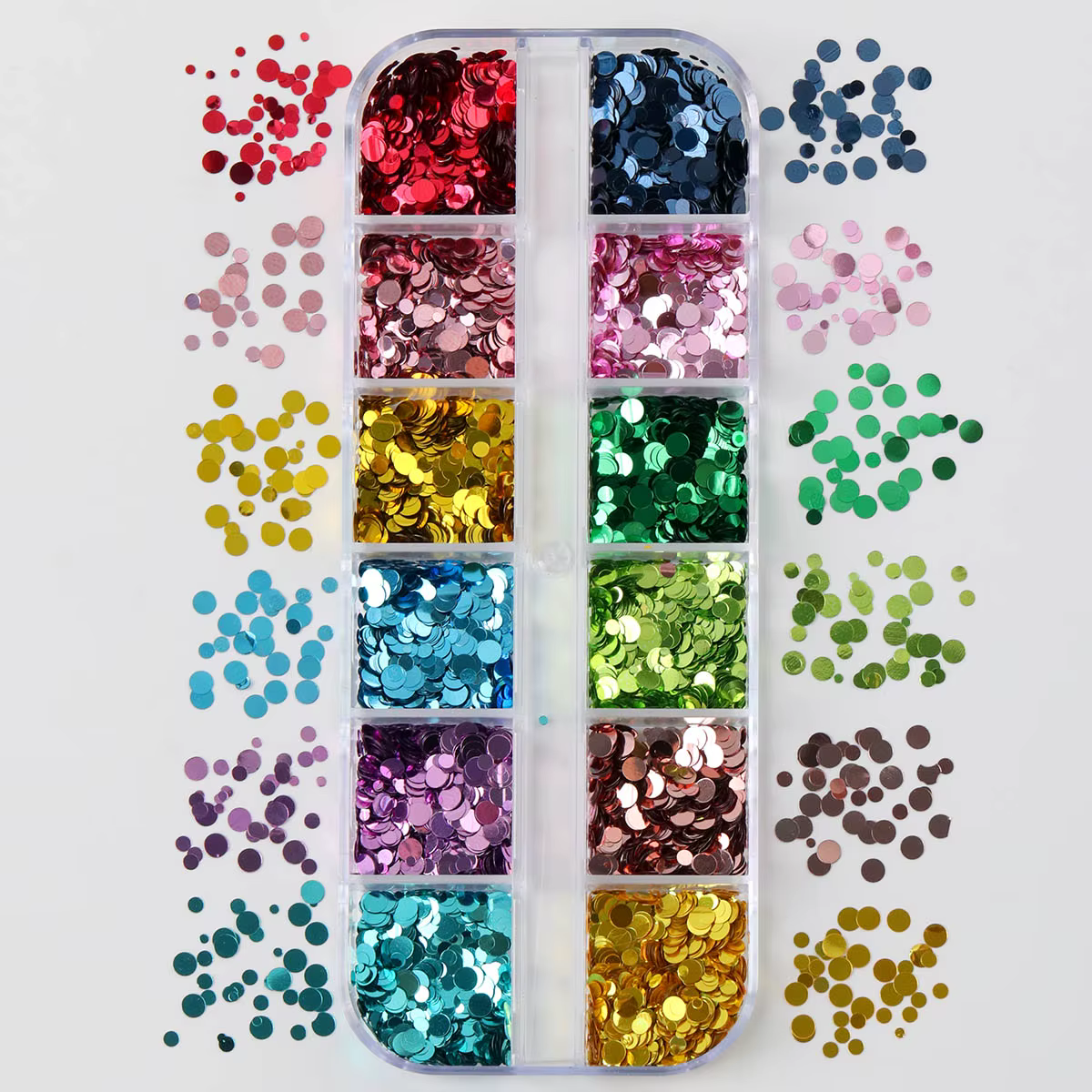 12 Grilles de Paillettes 3D pour Nail Art