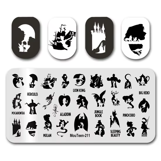 Plaque de tampon MouTeen-148 grandes plaques d'estampage d'ongles Disney Mickey Mouse ensemble de manucure