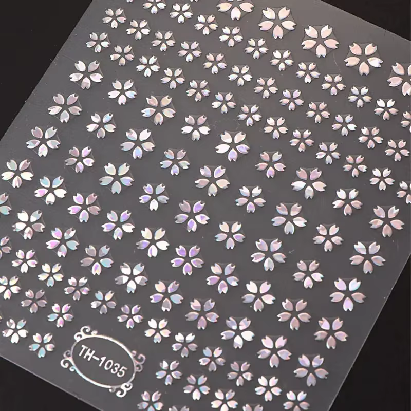 Autocollants pour ongles 3D Laser Sakura – Design peau de serpent holographique