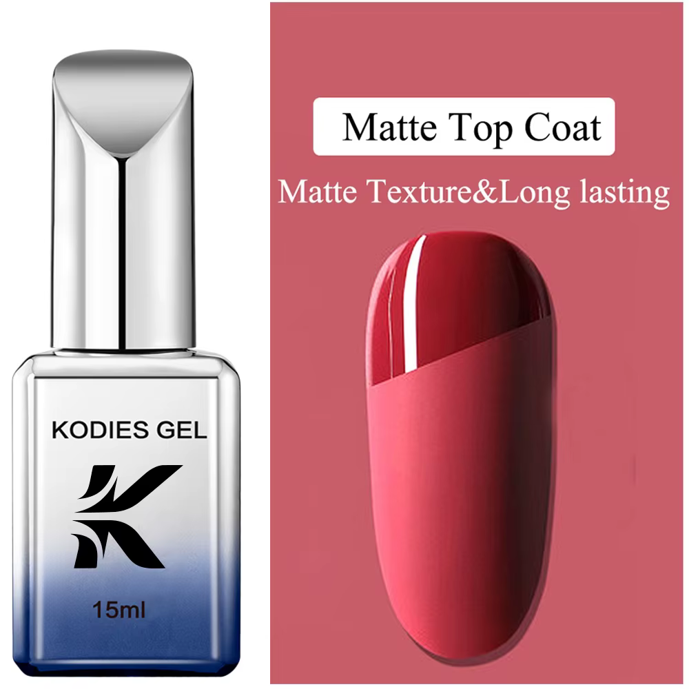 KODIES GEL Top Coat Mat Sans TPO Sans HEMA Vernis à Ongles Semi-Permanent UV/LED Fini Velours Mat pour Manucure