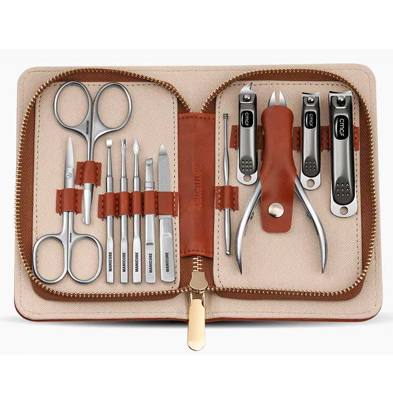 Kit de Manucure avec Coupe-Ongles Gris Morandi