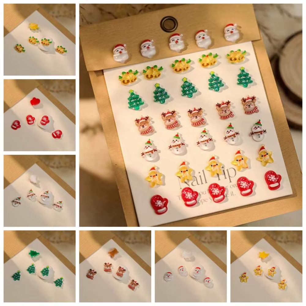 10 pièces/ensemble fournitures pour ongles décorations d'ongles de noël ornements de manucure breloques