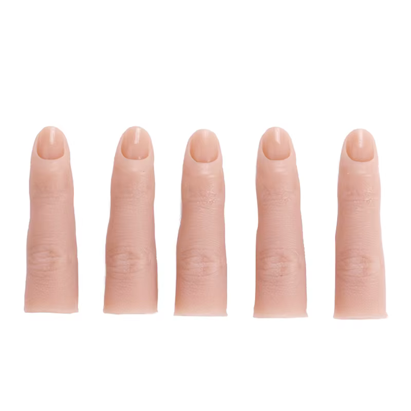 Outil de modèle de doigt d'entraînement en silicone pour ongles