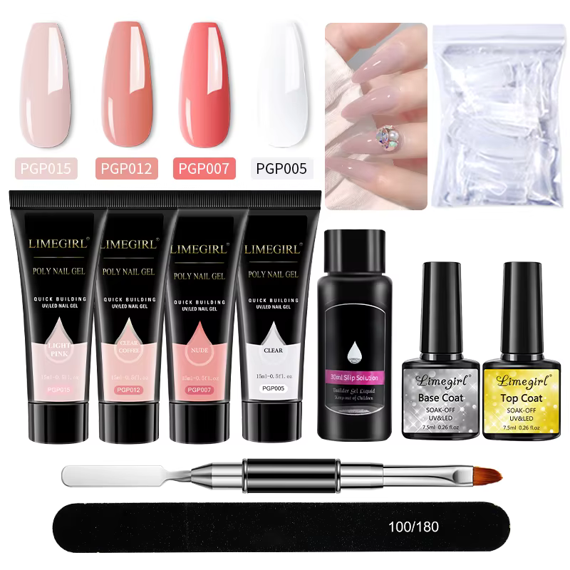 Kit de Nail Art LIMEGIRL : Gel Poly Extension