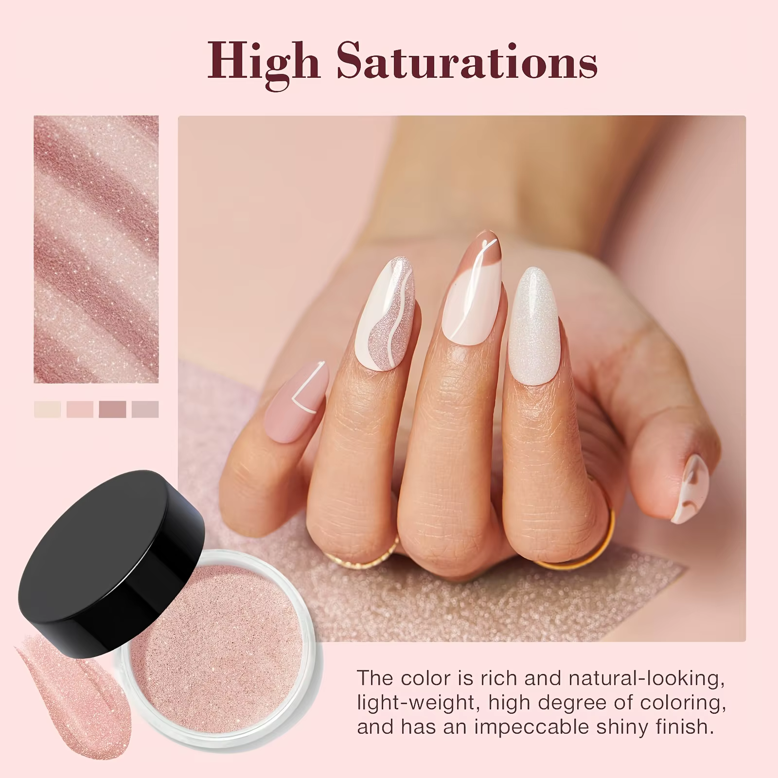 Kit de poudre à ongles DOULINGDAI 4 couleurs - Couleurs printemps/été