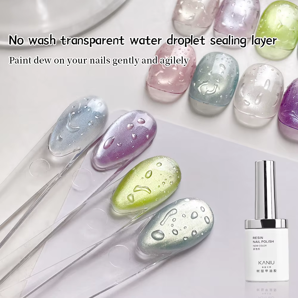 KANIU 12ML Vernis à ongles gel transparent effet goutte d'eau