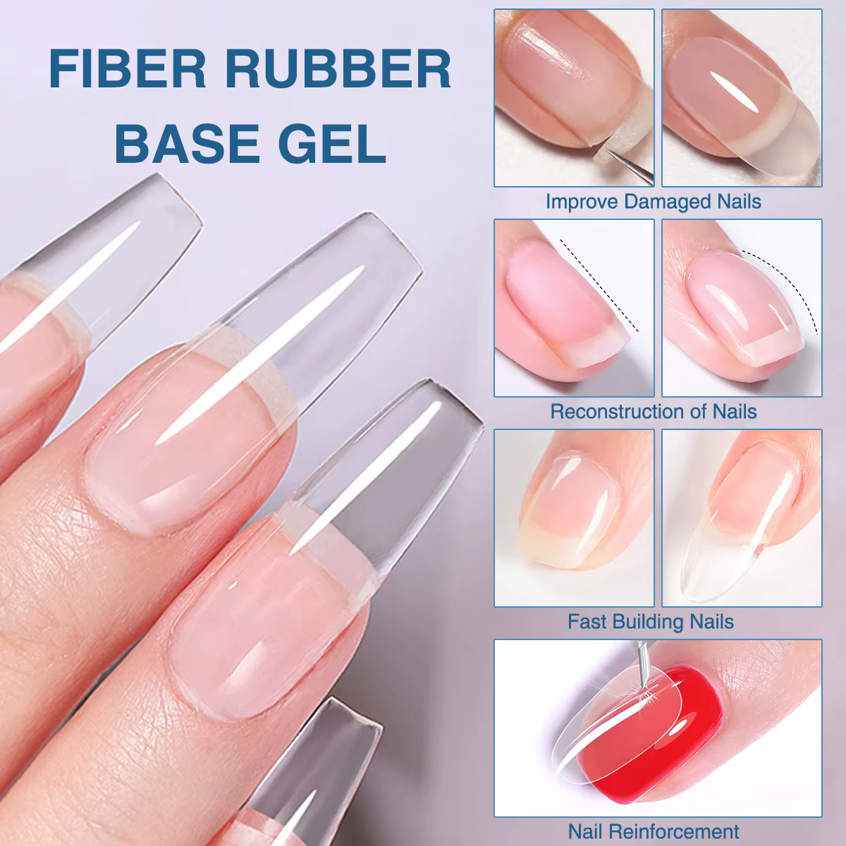 Gel de base en fibre de caoutchouc Hassleless 15ml