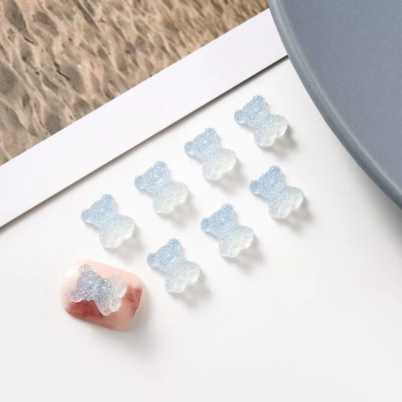 Nouveau kit d'art d'ongles d'été bleu clair mignon