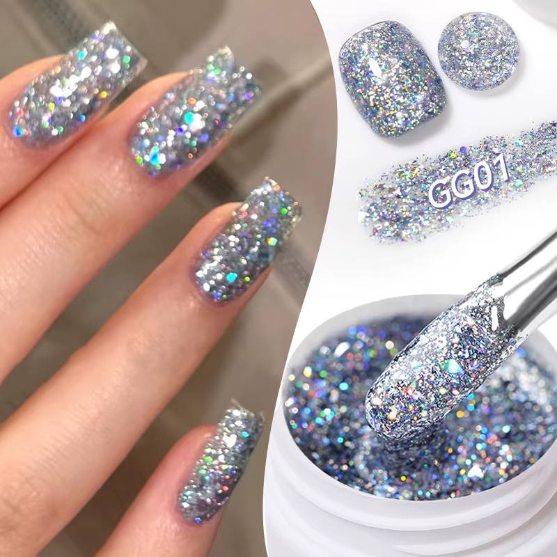 LILYCUTE 7ml paillettes Gel vernis à ongles brillant minéral