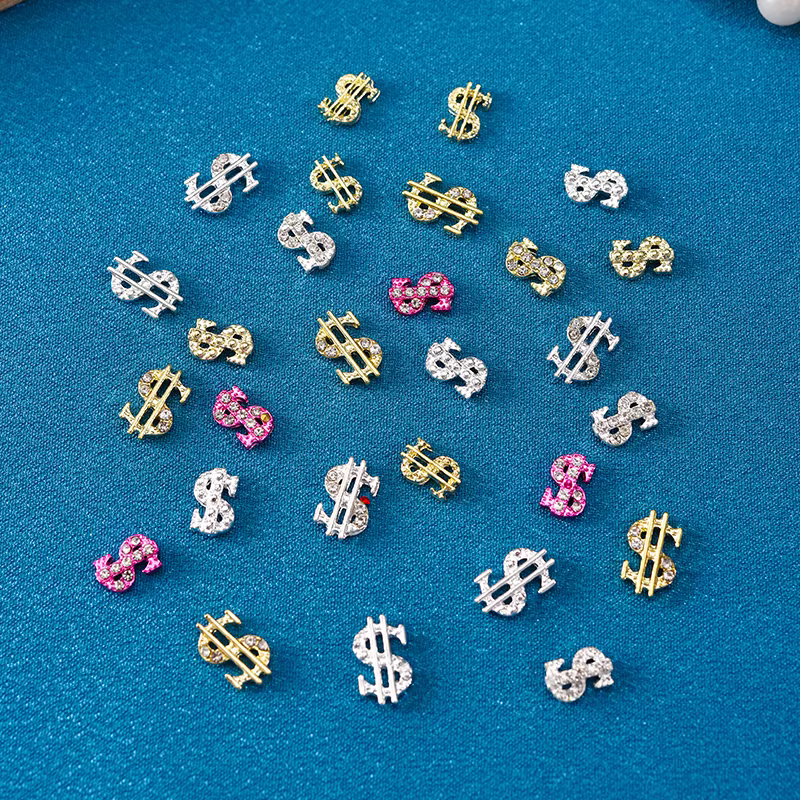 "45 pièces argent Dollar ongles breloques