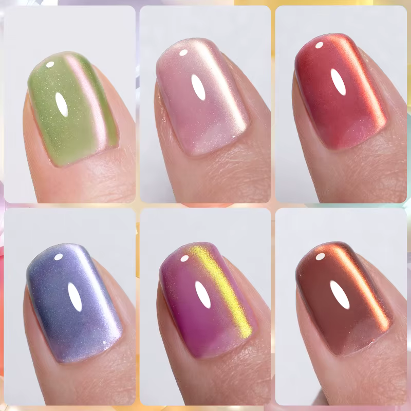 PUENTE série de fruits chat Gel magnétique vernis à ongles été vert violet rose oeil
