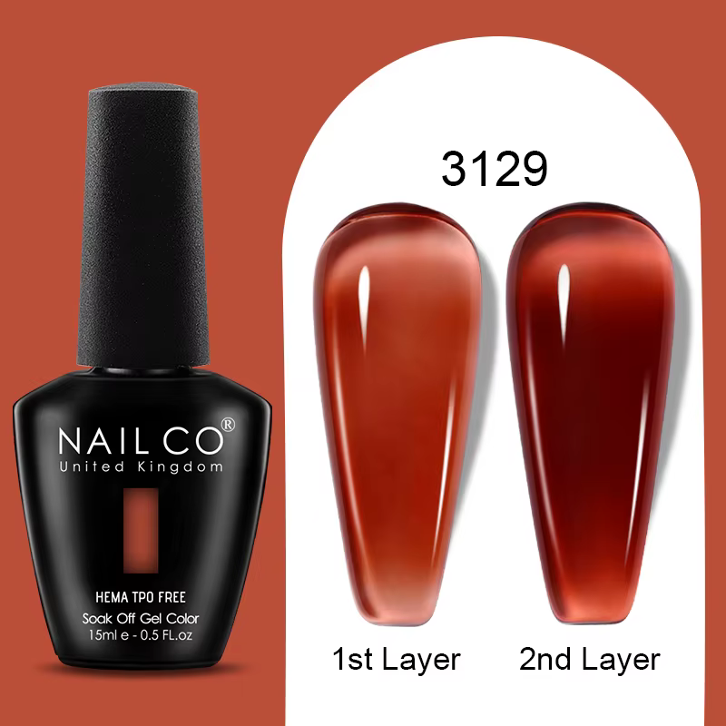 NAILCO 15ML Vernis à Ongles Gel Hiver Maillard Jelly Amber Bouteille Noire Semi-Permanent Soak Off UV LED pour Nail Art