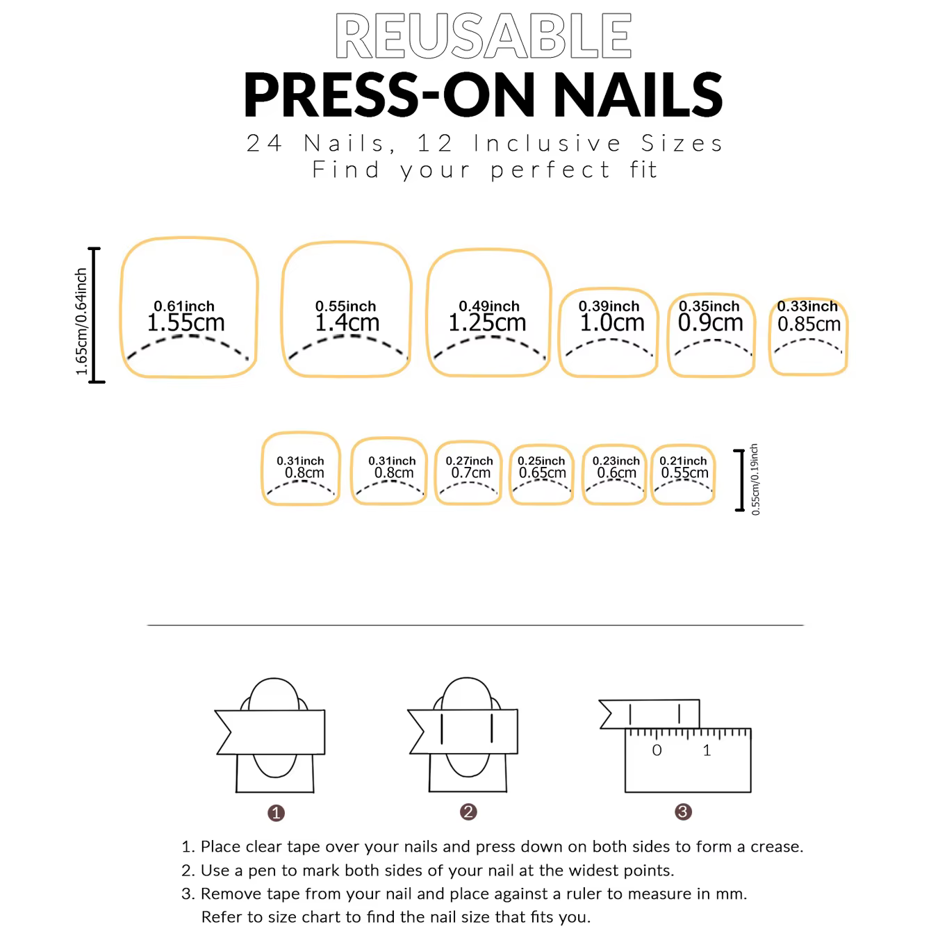 Faux ongles carrés courts à bord français rouge