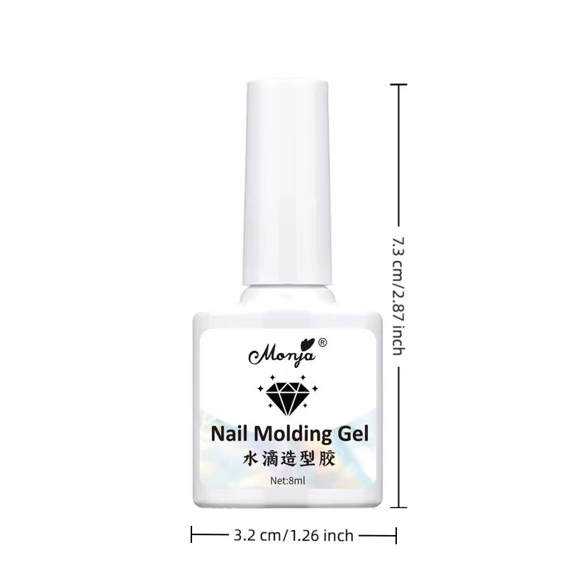 Gel à ongles avec design goutte d'eau 3D, finition durable haute transparence pour les passionnés de manucure