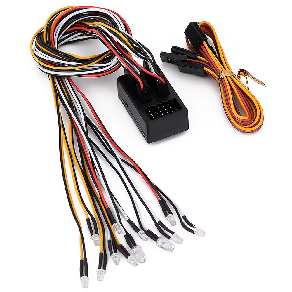 Kit de feux LED 12 LED de haute qualité pour voitures RC, accessoires pour crawler RC 1/10, pièces de voiture RC D90 D110 D130, feux de voiture RC