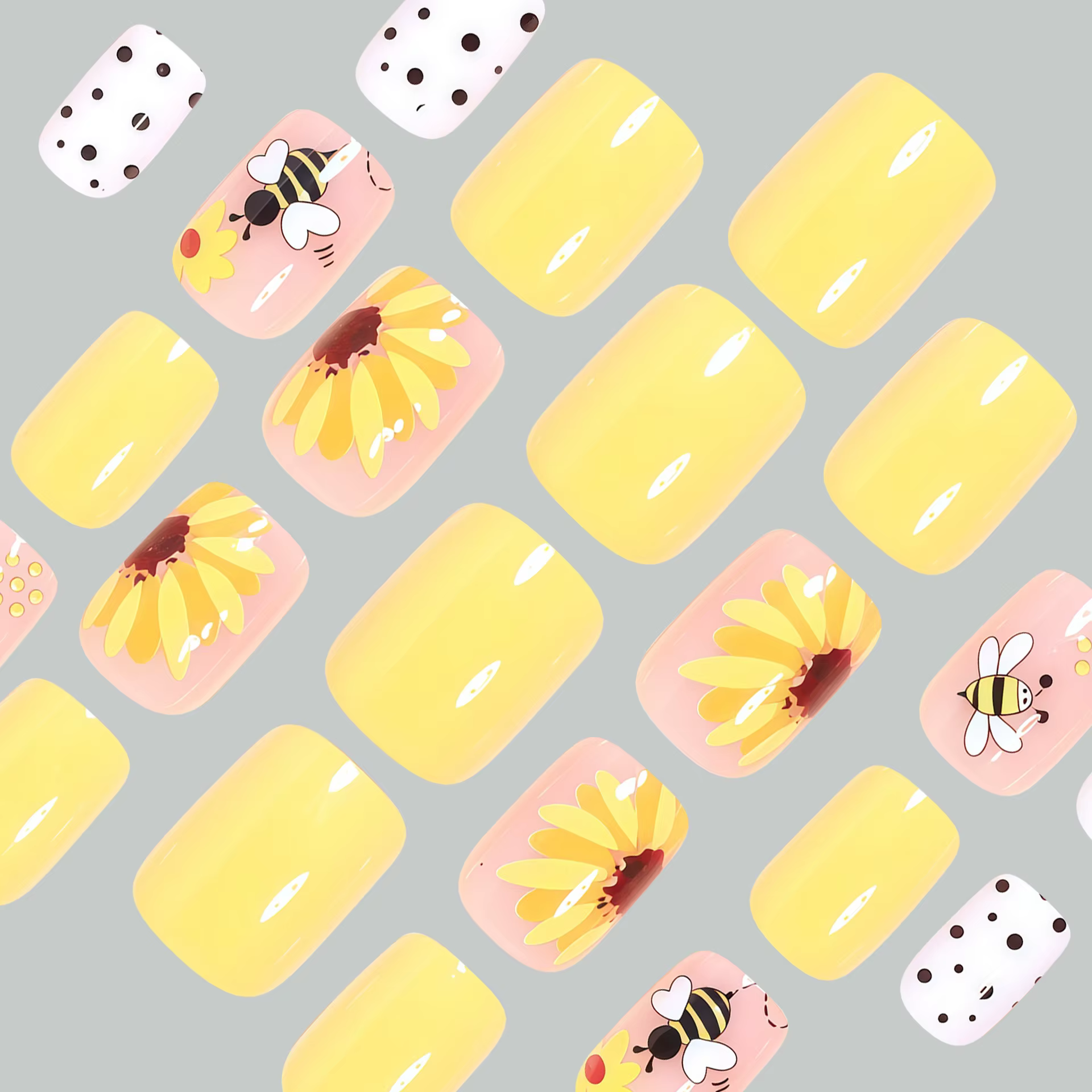 Faux ongles carrés courts pour femmes et filles