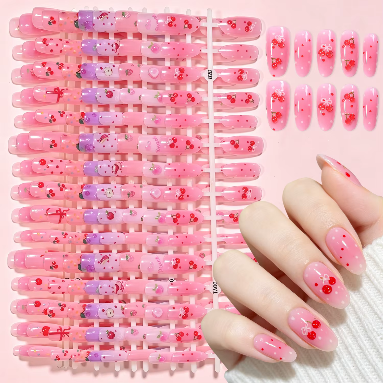 30 faux ongles à presser par feuille