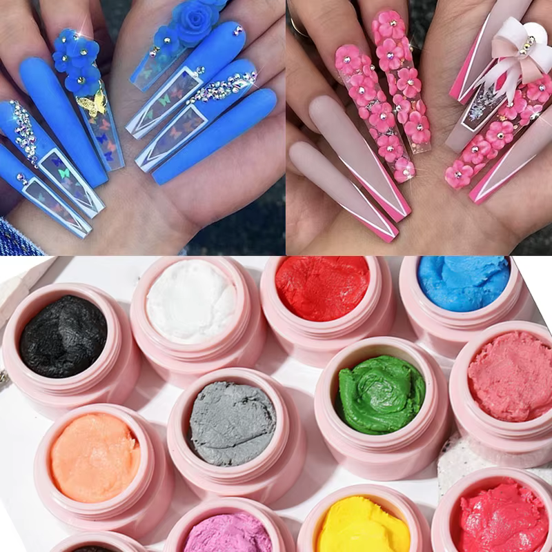 Gel de peinture d'art d'ongle de sculpture 5D