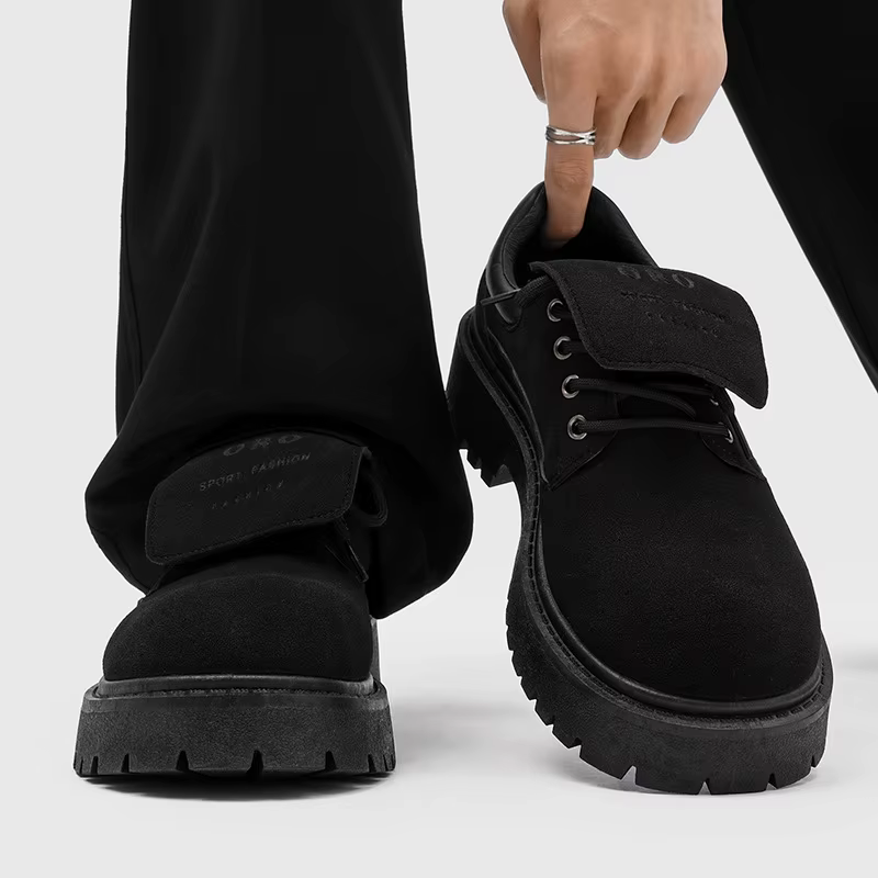 Bottes Derby pour hommes, chaussures basses de travail, semelle épaisse, cuir suédé, respirantes, confortables, antidérapantes, Style Vintage, 2025