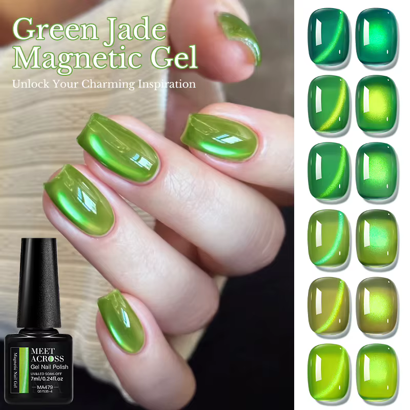 Vernis à ongles gel magnétique Green Jade Cat