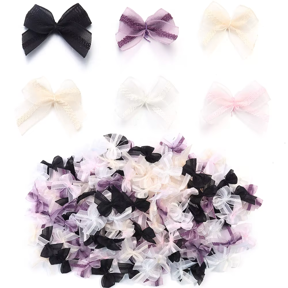 Mini nœuds en organza et mousseline