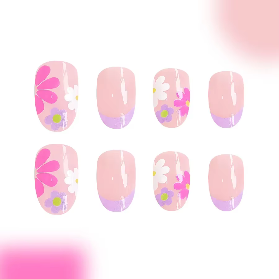 Faux ongles courts à pression en amande