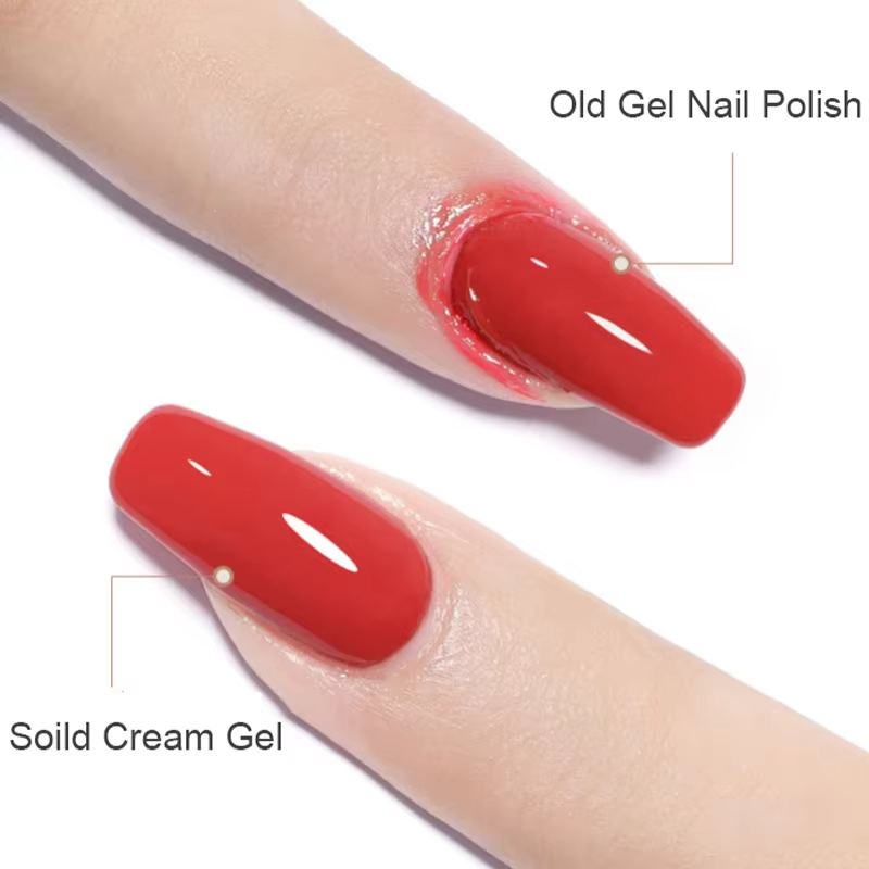 Nu Rose Bleu Vernis à ongles en gel crème solide Gel de peinture crémeux sans boue à couverture complète Soak Off LED