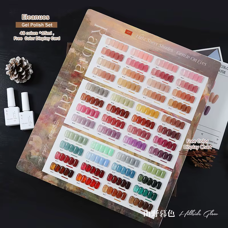 Eleanuos 48 pièces 15ml gelée Gel vernis Kit TPO gratuit Milk Shake glace thé Transparent Gel