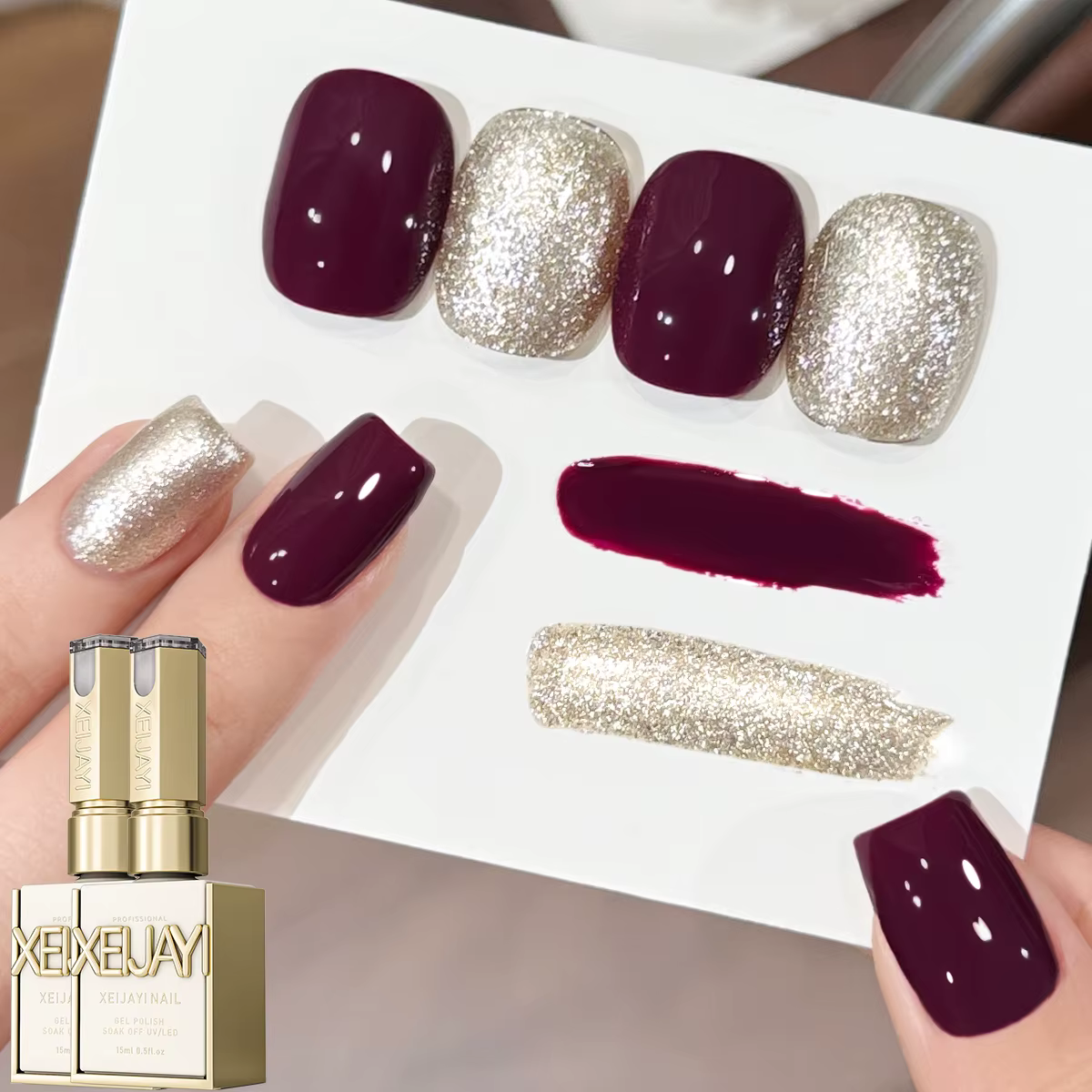 Nouvelle Collection Printemps 2025 – Kit de 2 Couleurs de Gel UV/LED pour Ongles 15ml – Idéal pour Salons et Tendances Féminines