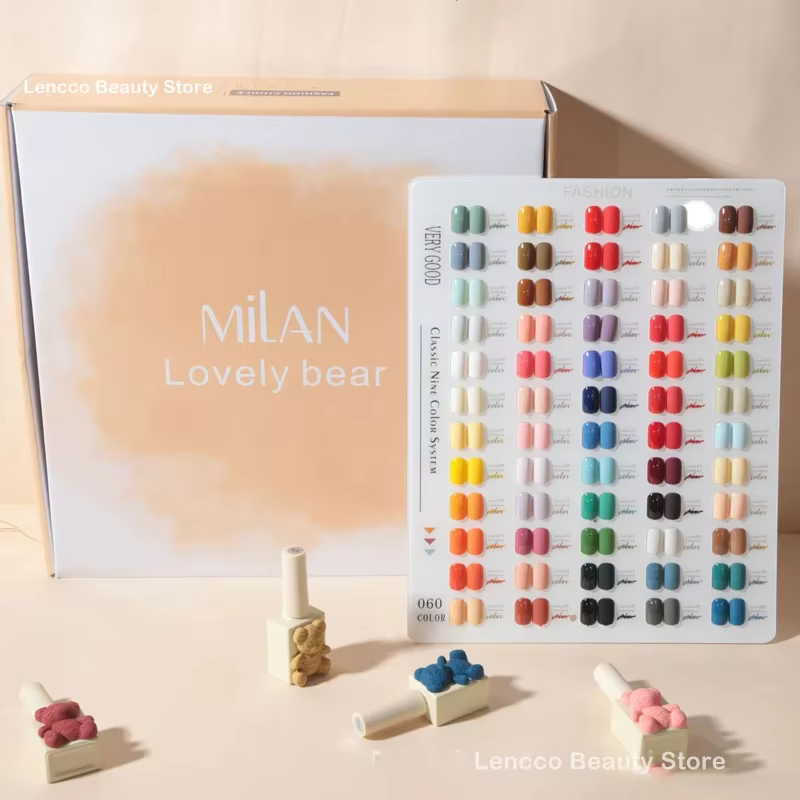 Milan Bear 60 couleurs Gel vernis à ongles ensemble avec carte Gel vernis ensemble facile à tremper 15ml Gel vernis à ongles Kit Salon de manucure professionnel