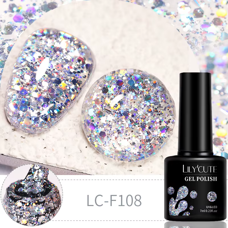 LILYCUTE 7ml 6 Pcs/Set Glitter Gel Vernis