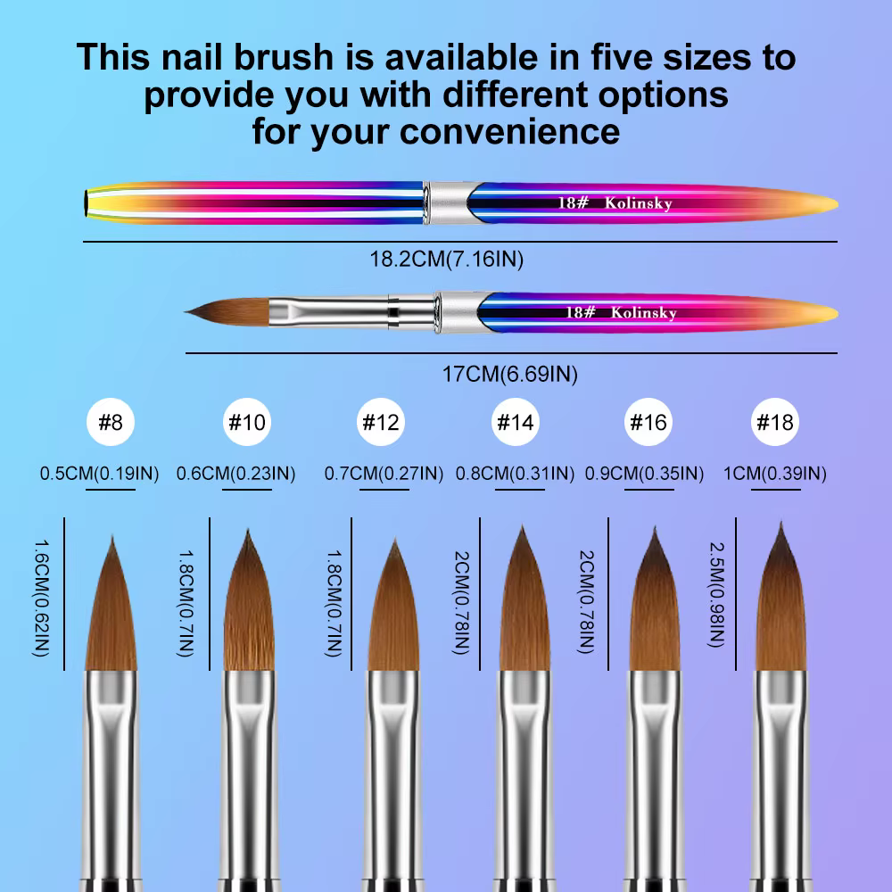 Kolinsky brosse à ongles pour manucure Gel