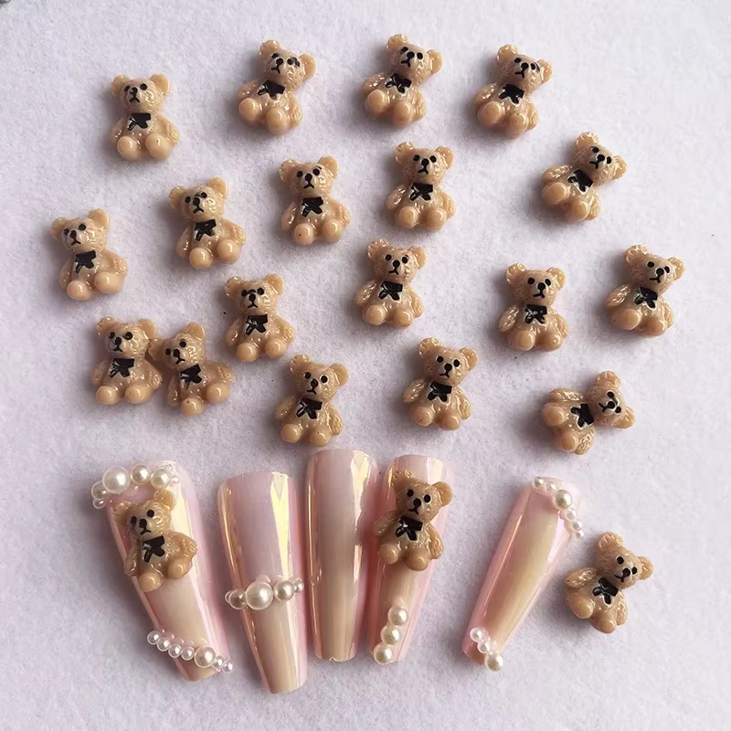Breloques pour ongles en forme d'ours