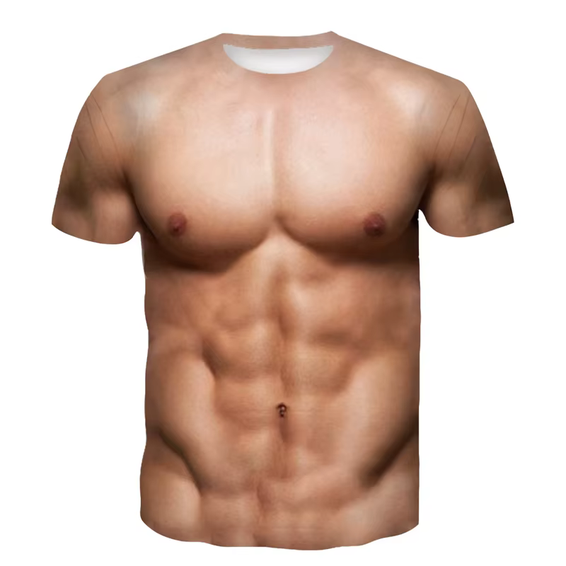 T-shirt drôle de faux muscle pour hommes et femmes, vêtements de sport décontractés, streetwear imprimé en 3D, mode estivale masculine, Y-Clothes