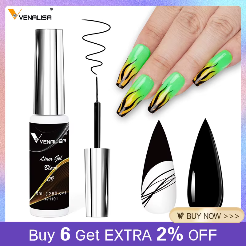 8ml Venalisa Liner Gel dessin ligne peinture Gel magnifique couleur Gel français 21 couleurs Nail Art Design